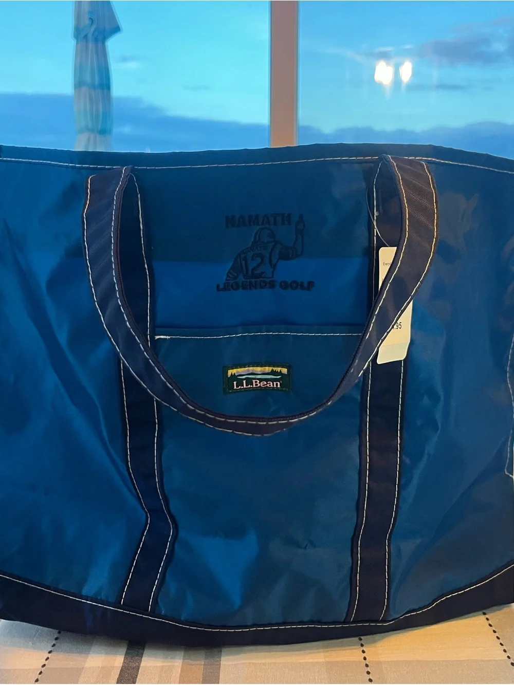 Vintage L.L. Bean Blue Canvas Tote Bag - Joe Namath Men's Carryall